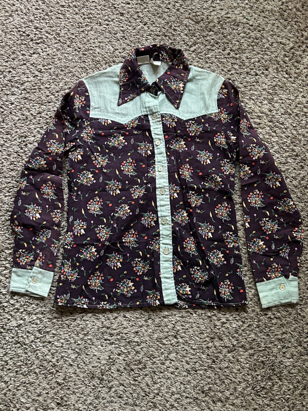 Vintage 70s Floral Western Shirt